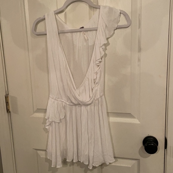 Free People White Ruffle Tank - Picture 4 of 5